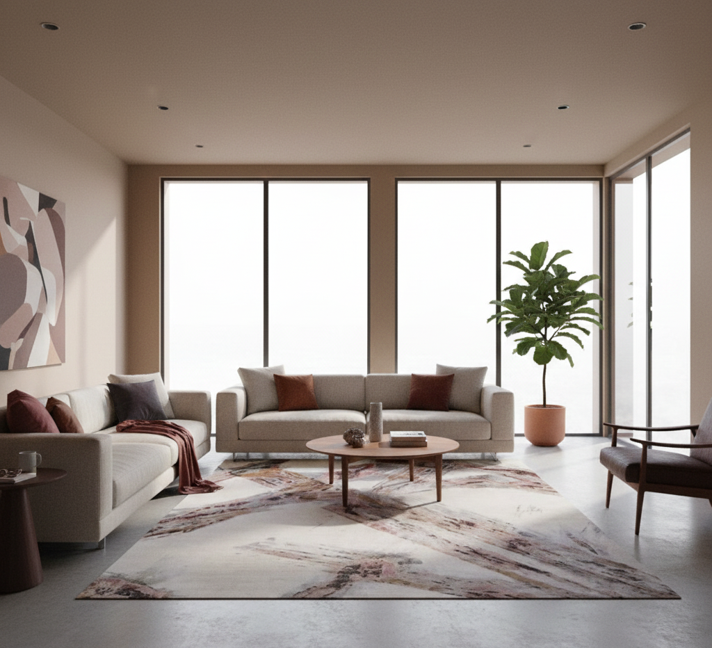 MAROON/WALNUT CARPET