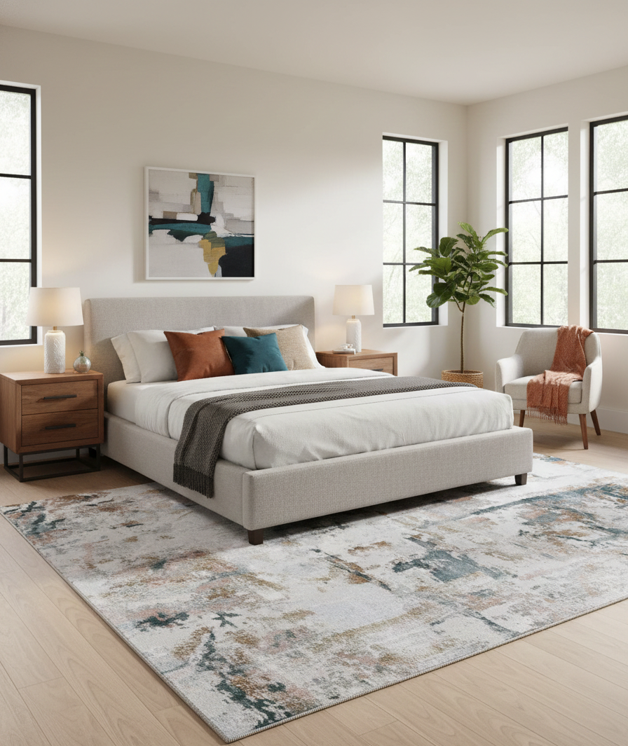 AZURE/GREY WHITE CARPET