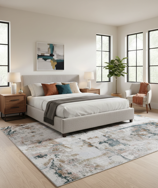 AZURE/GREY WHITE CARPET