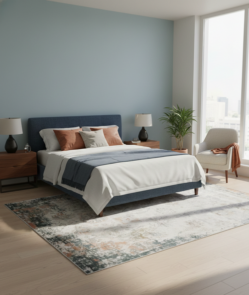 CERULEAN/RUST CARPET