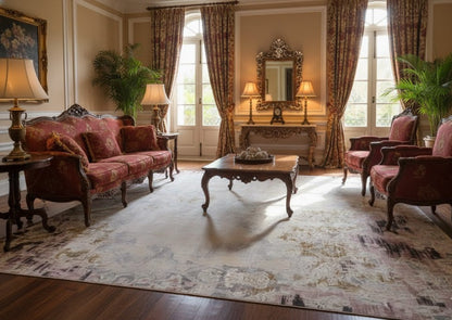 BEIGE/MAROON CARPET