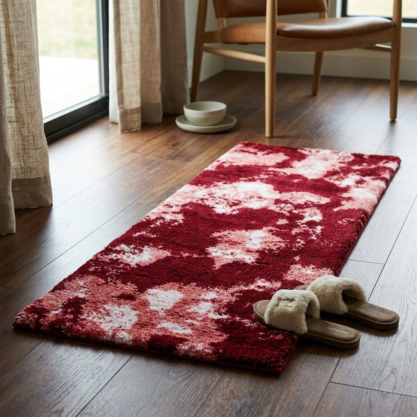 Marble Texture Bedside Runner Rug (2x5 ft) – Premium Rabbit Fur Finish
