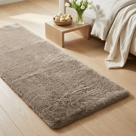 Rabbit Fur Bedside Runner Rug (2x5 ft) – Ultra Soft Luxury Comfort