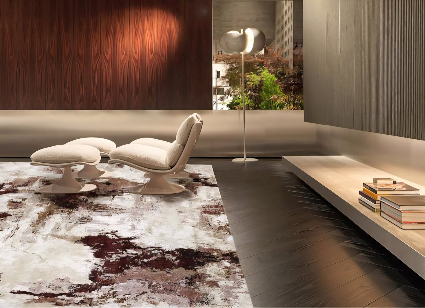 MAROON/WALNUT CARPET