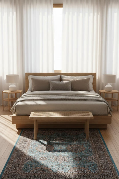 Ariana Teal Traditional Carpet