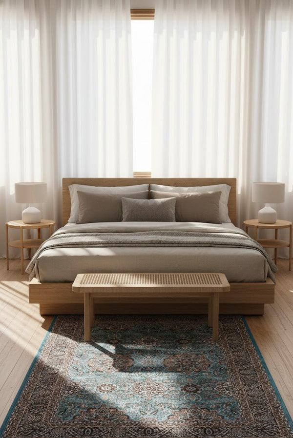 Ariana Teal Traditional Carpet