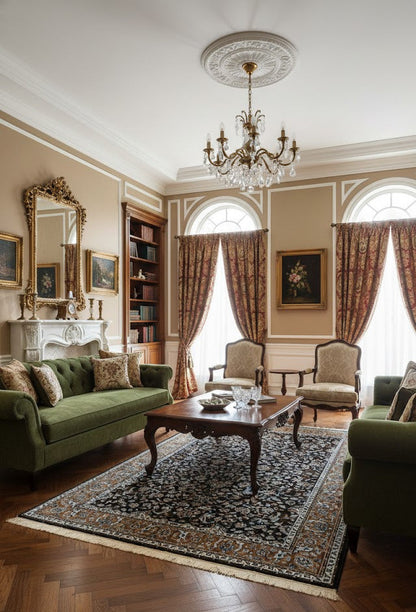 Zarif Noir – Classic Floral Traditional Carpet